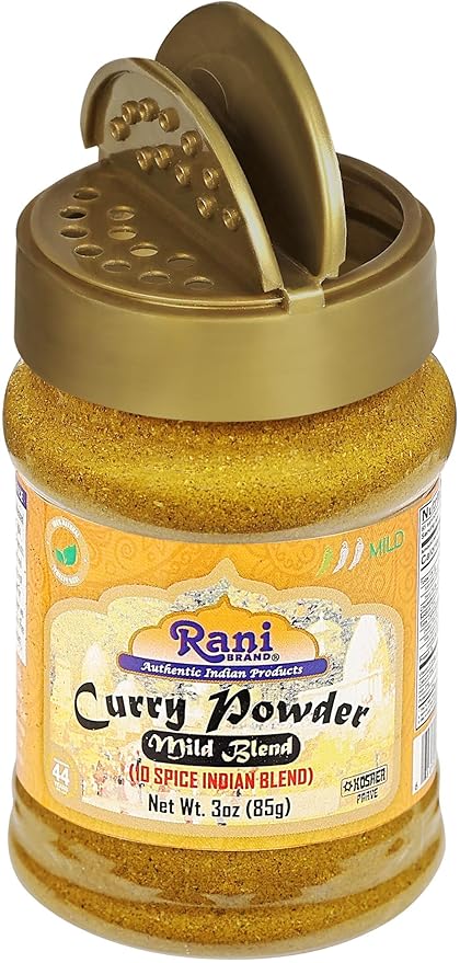 Rani Curry Powder Mild (10-Spice Authentic Indian Blend) 3oz (85g) PET Jar, Pack of 12 ~ All