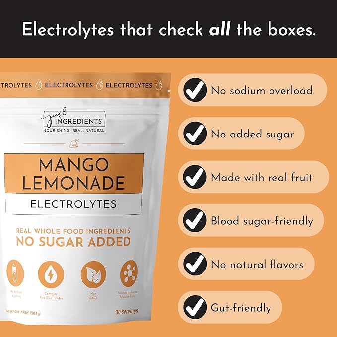 Mango Lemonade Electrolytes ??30?‘Serving Hydration Drink Mix with Coconut Water, Sea Salt, and