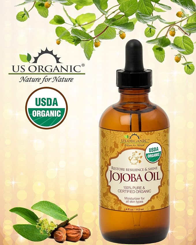 US Organic Jojoba Oil, USDA Certified Organic,100% Pure & Natural, Cold Pressed Virgin, Unrefined