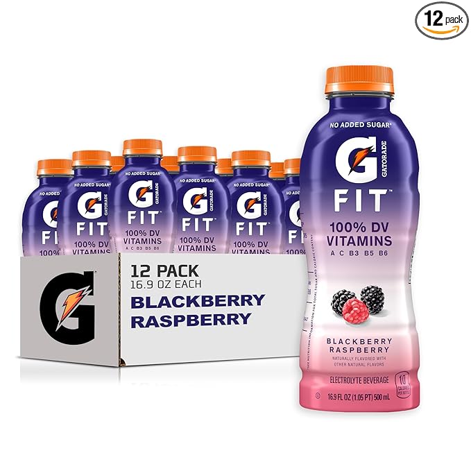 Gatorade Fit Electrolyte Beverage, Healthy Real Hydration, Blackberry Raspberry, 16.9.oz Bottles
