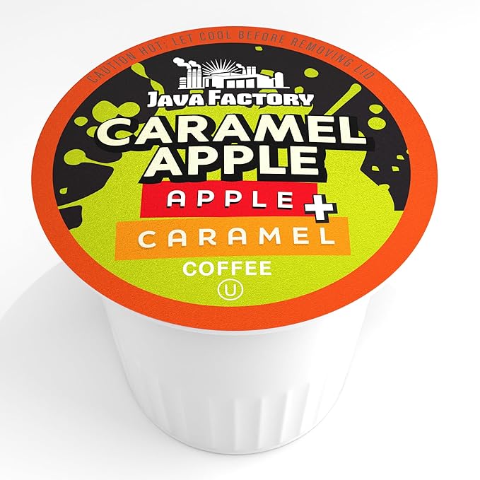 Java Factory Flavored Coffee Pods, Caramel Apple, Compatible with K Cup Brewers Including 2.0, 40