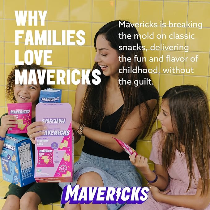 Mavericks Birthday Cake Bolt Cookies - Plant-Based Birthday Cake Confetti Cookies, Egg-Free