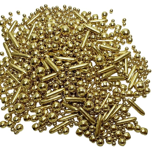 Gold Dragees Sprinkles Sprinkles for Cake Decorating, Gold Pearl Sugar Cupcake, Cookies, Ice Cream