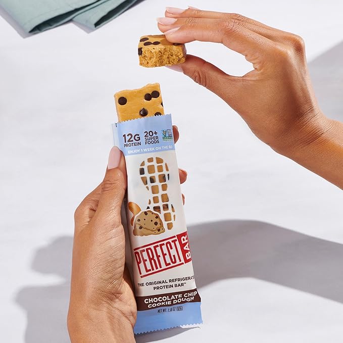 Perfect Bar, Chocolate Chip Cookie Dough Protein Bar, Gluten Free, Soy Free, Non GMO, No Sugar