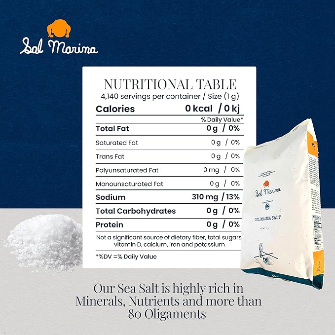 SAL MARINA | Unrefined Colima Sea Salt 9 lbs - Harvested Hand | Kosher Salt 100% Natural - Vegan