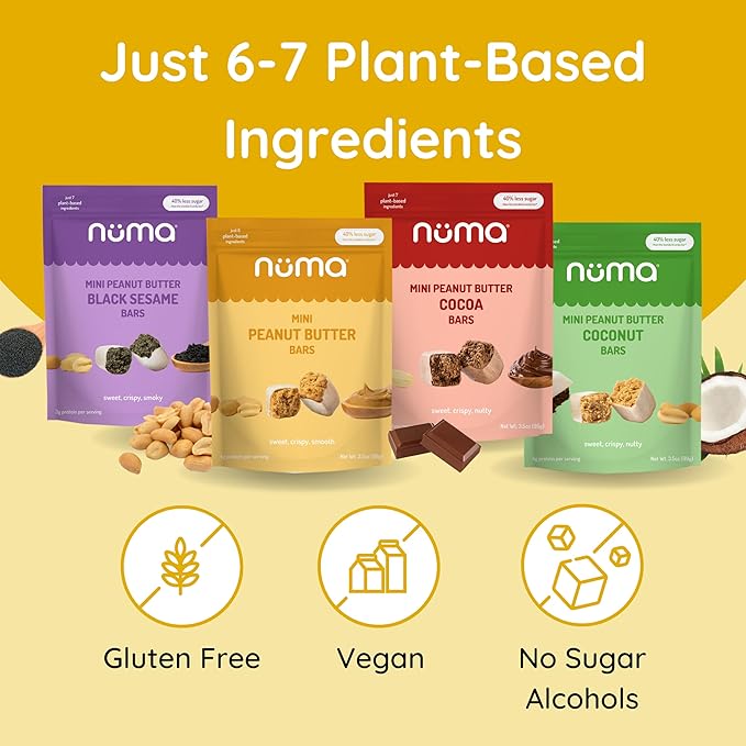 Mini Peanut Butter Bars Variety Pack – Vegan, High Protein, Low Sugar, Low Calorie, All Natural
