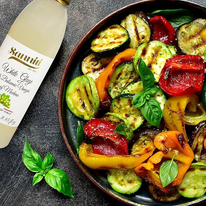 Sanniti Italian White Glaze with Balsamic Vinegar of Modena | Ideal for Dressing | Delicate Cream