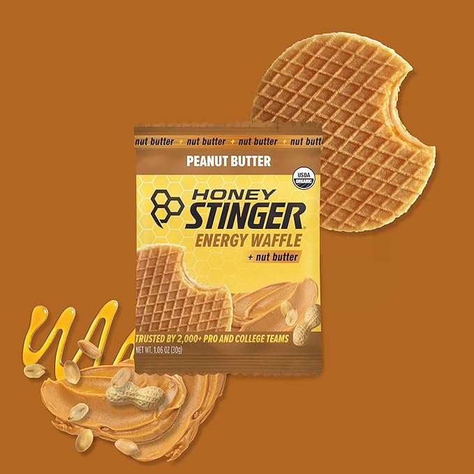 Honey Stinger Organic Peanut Butter Energy Waffle Variety Pack, 6 Pack Each of Peanut Butter, PB