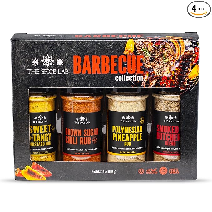 The Spice Lab Barbecue Gift Set – New Gourmet Grilling Seasoning Set Collection with Polynesian