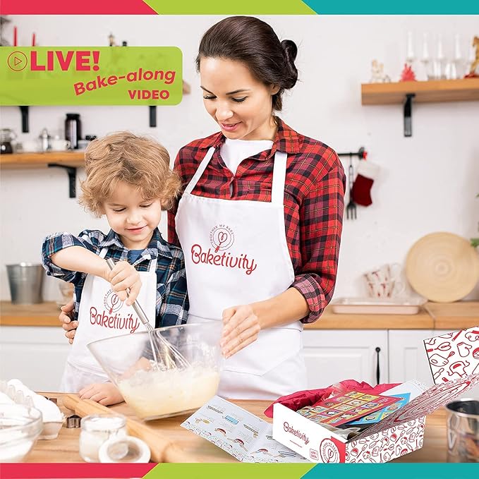Baketivity Kids Baking Set, Meal Cooking Party Supply Kit for Teens, Real Fun Little Junior Chef