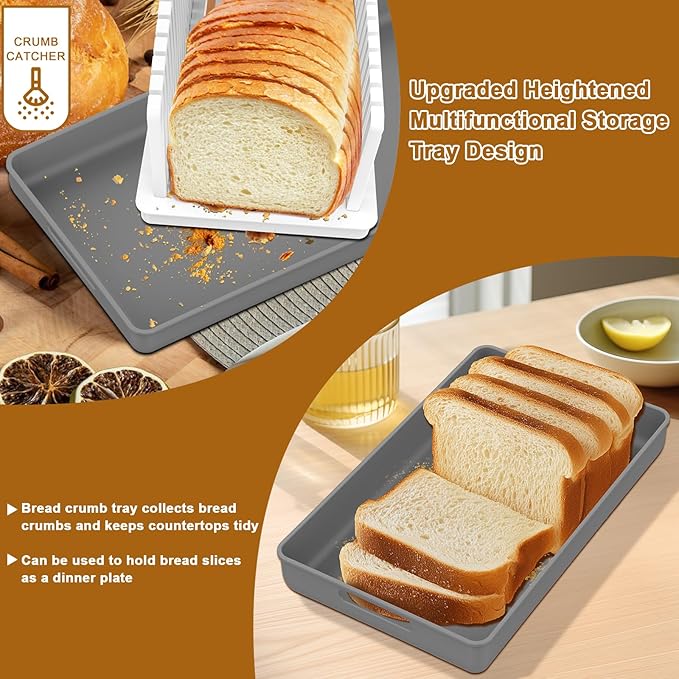 Upgrade Bread Slicer for Homemade Bread, Bread Slicer Guide Adjustable Width and Thickness