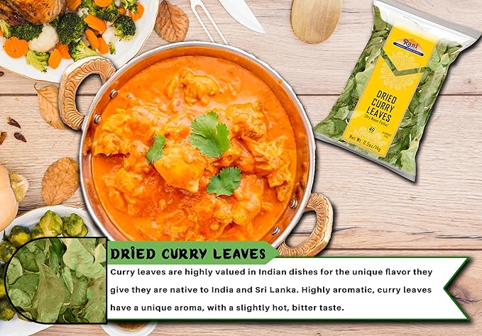 Rani Dried Curry Whole Leaves (Kari Neem Patha) Indian Spice 0.5oz (14g) ~ Non-irradiated | All