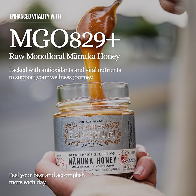 Manuka Emporium Raw Manuka Honey Packets MGO 829+ | 24 x 0.18oz Extra-Potent Snaps | Certified