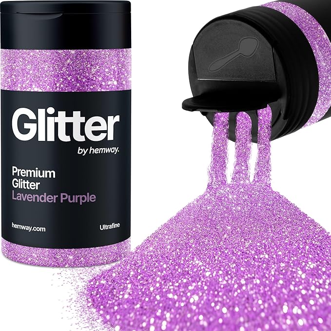 Hemway Premium Glitter Shaker - Lavender Purple | 130g Ultrafine Metallic Flake Sequins for Resin &