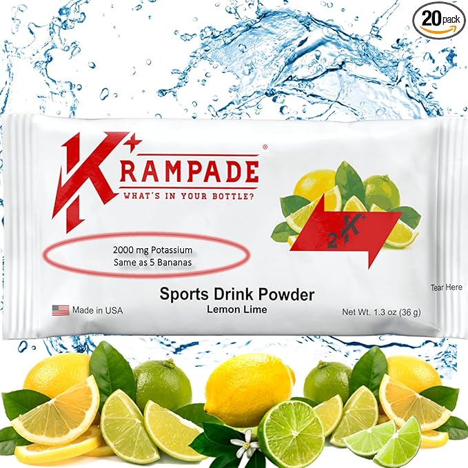 Original 2K - 2000mg High Potassium Cramp Relief Electrolyte Drink Powder: Faster Recovery, Slower