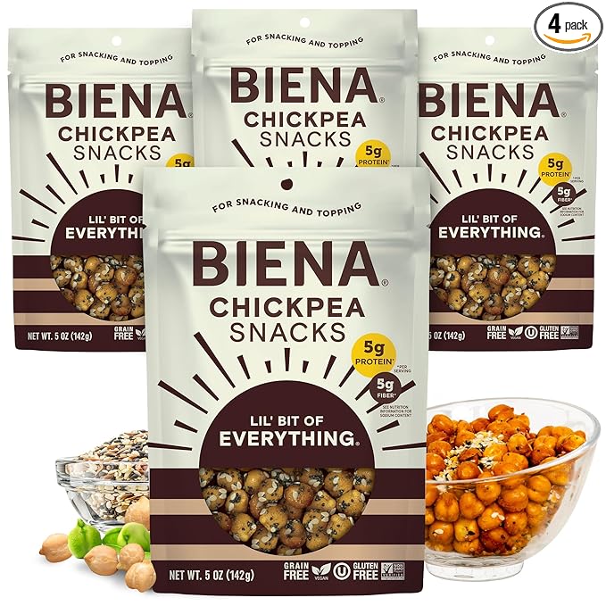 Biena Crispy Roasted Chickpea Snacks, Lil??Bit of Everything, High Protein Snacks, High Fiber