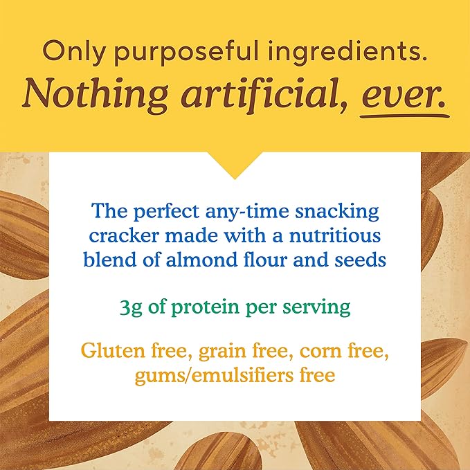 Simple Mills Almond Flour Crackers, Family Size, Fine Ground Sea Salt - Gluten Free, Vegan, Healthy