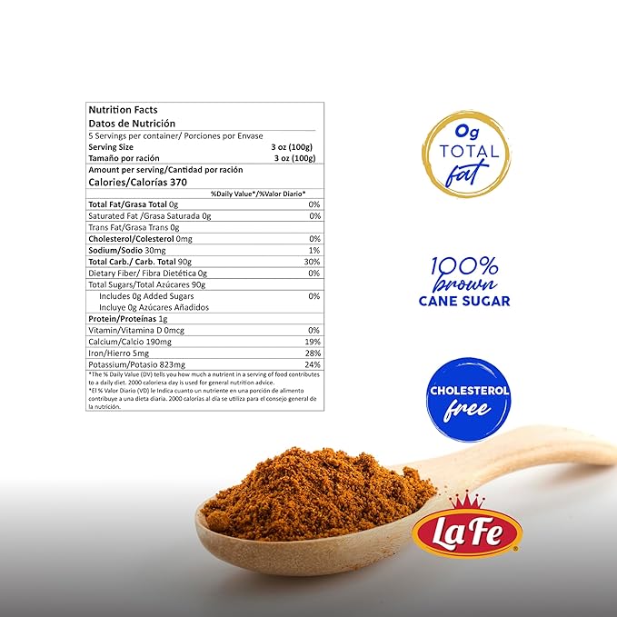 Fela Panela Brown Cane Sugar 16oz - Pure Brown Sugar Cane for Traditional Latin Cooking - Redonda