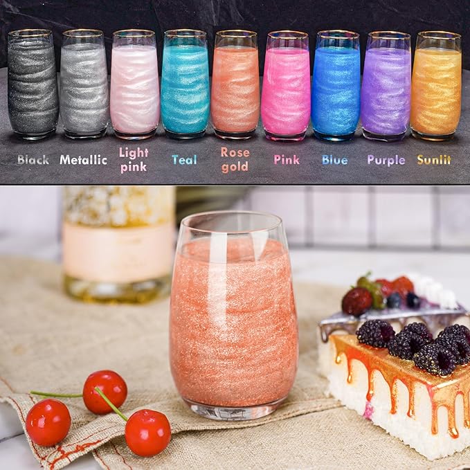 NiHome Edible Food-Grade Glimmer Powder Glitter Luster Dust Metallic Food Decorating Sprinkle