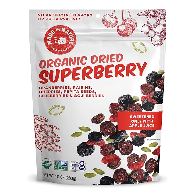 Made In Nature Organic Superberry Fruit Fusion, 10 Ounce (Pack of 1) ??Fruit and Nut Trail Mix