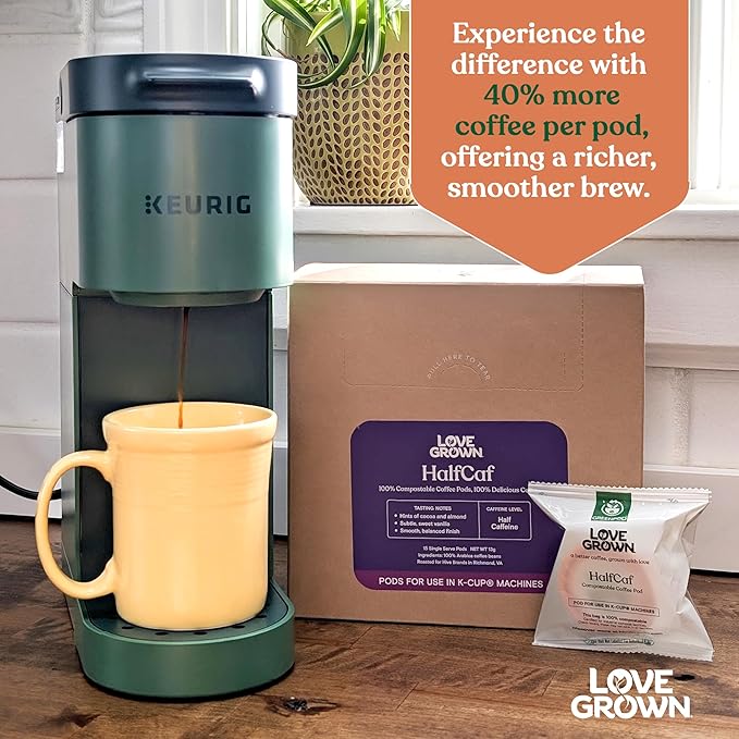 Love Grown Compostable Coffee Pods - Compatible with Single-Serve Brewing Machines - 100% Arabica