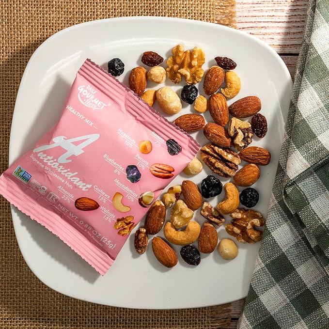 Daily Gourmet Nuts - Unsalted Mixed Nuts Snack Packs/Individually Wrapped Snacks/Nut Snacks/No