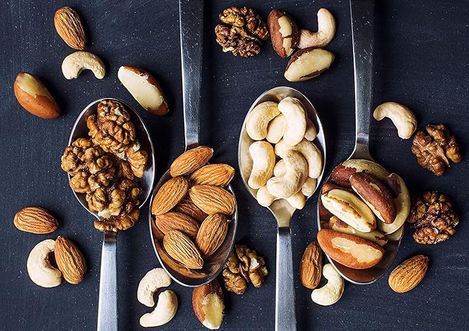 Food to Live Mixed Raw Nuts, 8 Pounds ??Cashews, Brazil Nuts, Walnuts, Almonds, Unsalted, Kosher
