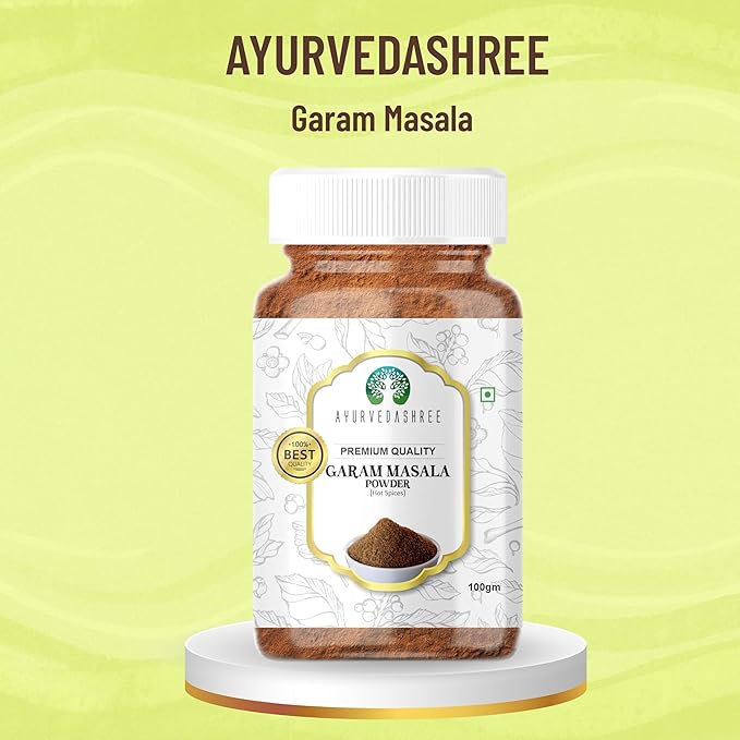 AYURVEDASHREE Garam Masala Powder (Indian 11-Spice Blend) 100gm PET Jar | All Natural | Salt-Free |