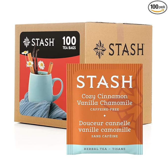 Stash Tea Cozy Cinnamon Vanilla Herbal Tea - Naturally Caffeine Free, Non-GMO Project Verified