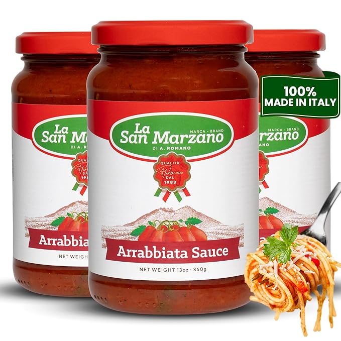 La San Marzano Arrabiata Sauce, 13 oz, Pasta Sauce Made in Italy, All Purpose Tomato Premium