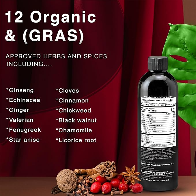 Tonic Man Old Fashioned Organic Wellness Tonic Made with Raw Apple Cider Vinegar Kosher Organic