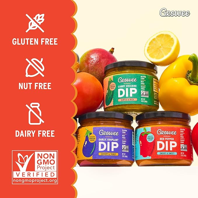 Growee Vegan Dip Pack ??Plant-Based Queso, Nut-Free, Mayo & Dressing Alternative ??Dairy-Free &