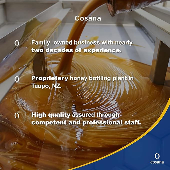 Cosana Manuka Honey 50 MGO + 250g – Multifloral - Bottled, sealed, and certified in New Zealand