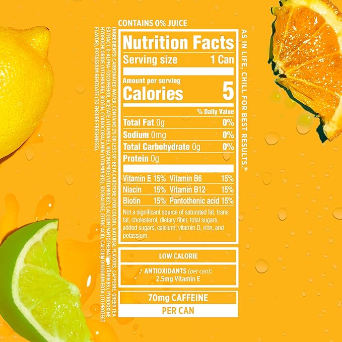 Sparkling Ice Caffeine Citrus Twist Sparkling Water with Caffeine, Zero Sugar, with Antioxidants