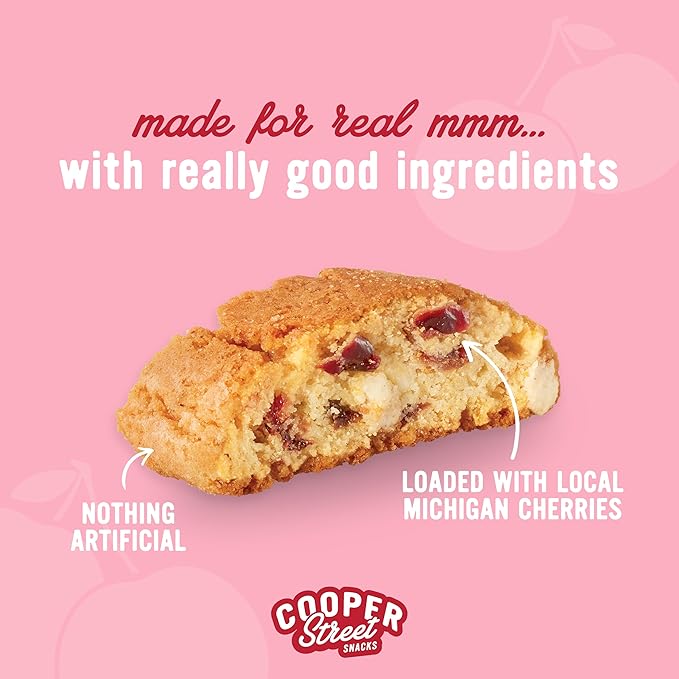Cooper Street Twice-Baked Cherry White Chip Biscotti Cookies (16 oz) ??Over 50 Biscotti Cookies per