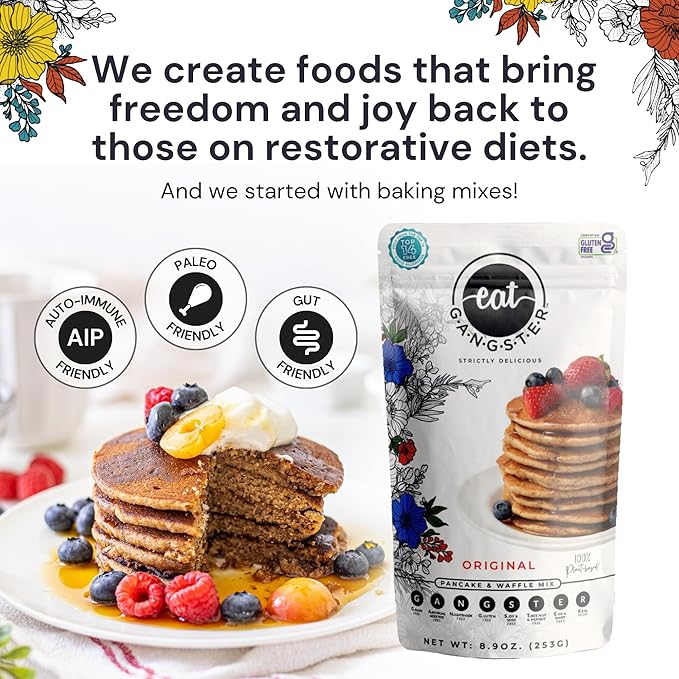 eat G.A.N.G.S.T.E.R. Vegan Pancake & Waffle Mix - Allergy-Friendly Baking Mix, Grain-Free, No
