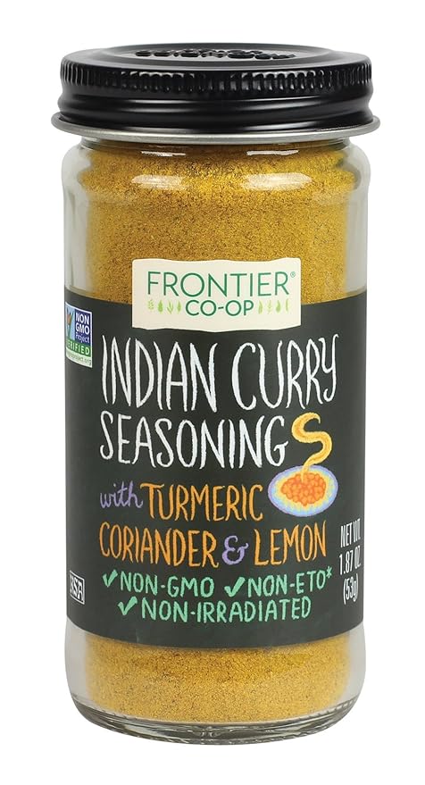 Frontier Co-op Indian Curry Seasoning, 1.87 Ounce Bottle, Complex Flavor with Turmeric, Coriander