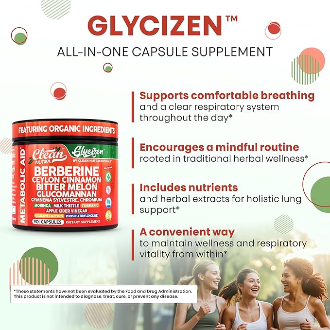 Clean Nutra Berberine and Ceylon Cinnamon Supplement Bitter Melon Glucomannan Gymnema Sylvestre