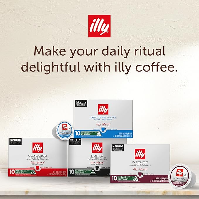 Illy Coffee K-Cups - Compatible Pods for Keurig Coffee Maker - Intenso Dark Roast - Bold & Full of