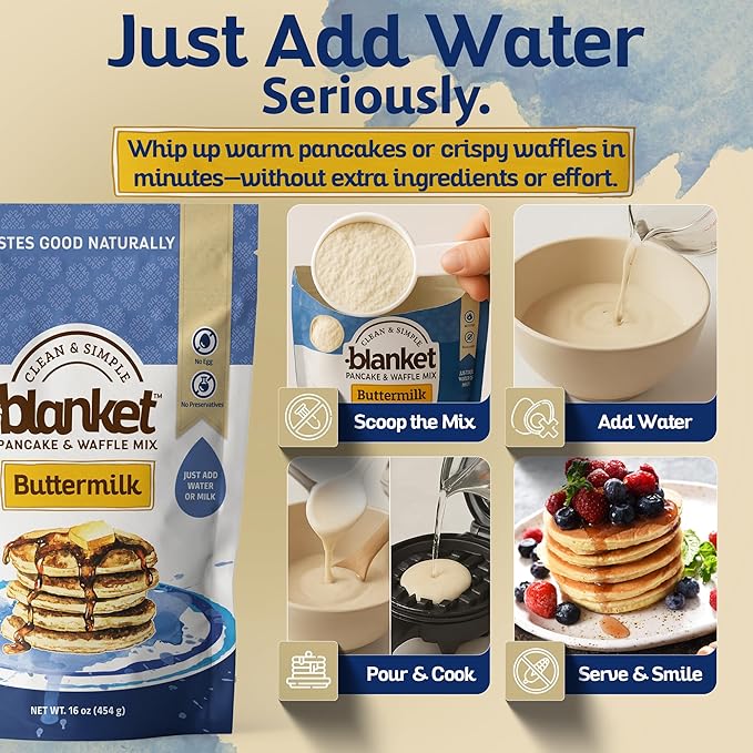 Blanket Pancakes and Waffle Mix ??Vegan Pancake Mix ??Just Add Water, No Preservatives ??Clean