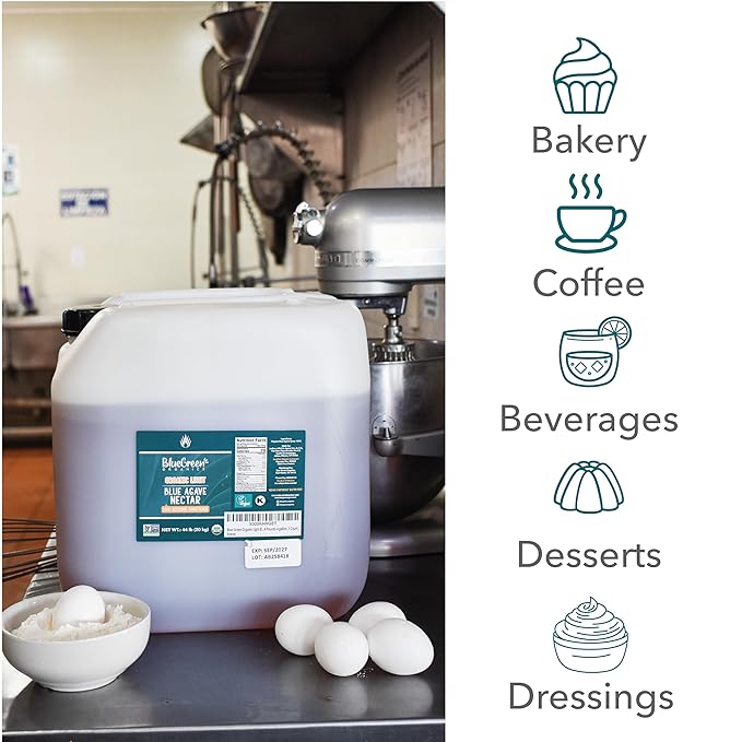 BLUE GREEN ORGANICS, Agave syrup, Agave, Gluten Free, Organic, Sweetener, cakes, coffees, pancakes