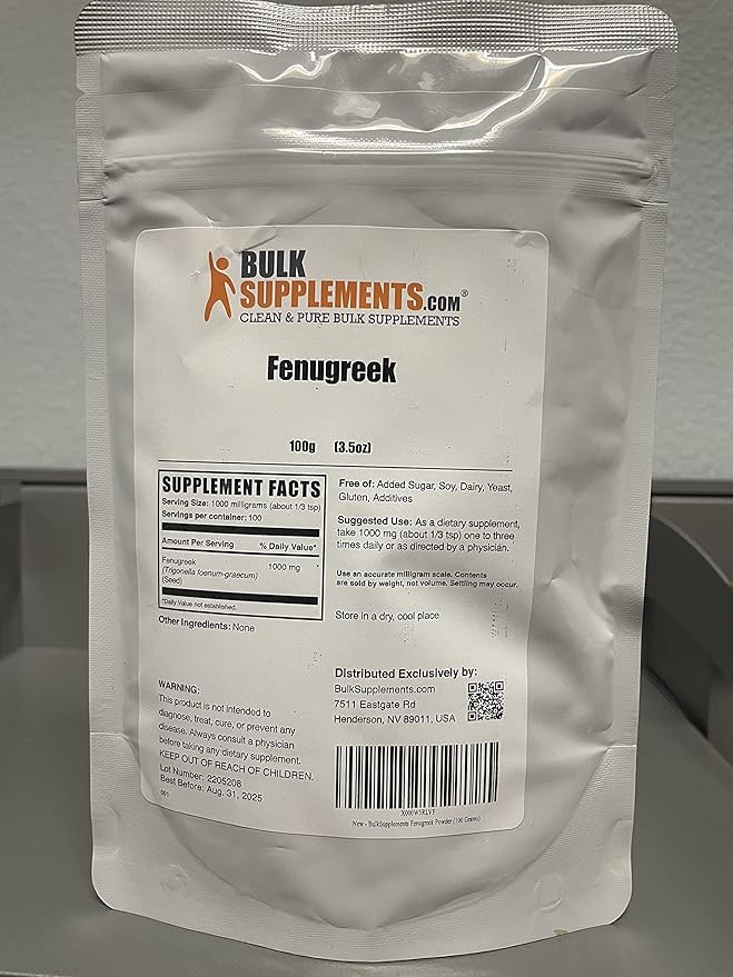 BulkSupplements.com Organic Fenugreek Powder - from Organic Fenugreek Seeds, Trigonella