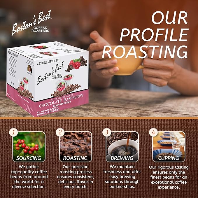 Boston’s Best - Chocolate Raspberry Flavored Coffee Medium Roast Gourmet, Compatible with Keurig