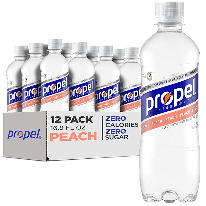 Propel, Peach, Zero Calorie Sports Drinking Water with Electrolytes and Vitamins C&E, 16.9 Fl Oz