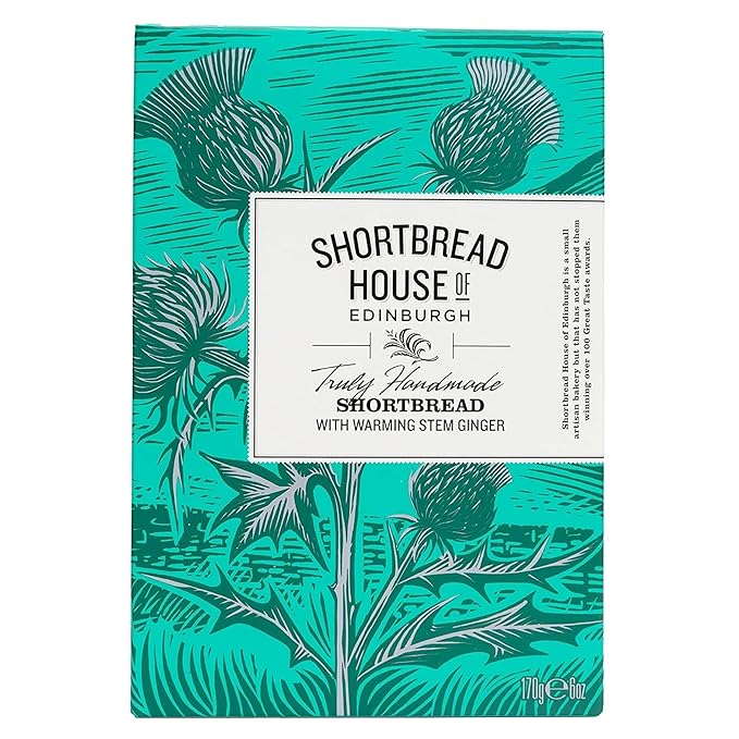 Shortbread House of Edinburgh Truly Handmade Shortbread Fingers with Warming Stem Ginger, 6oz Box