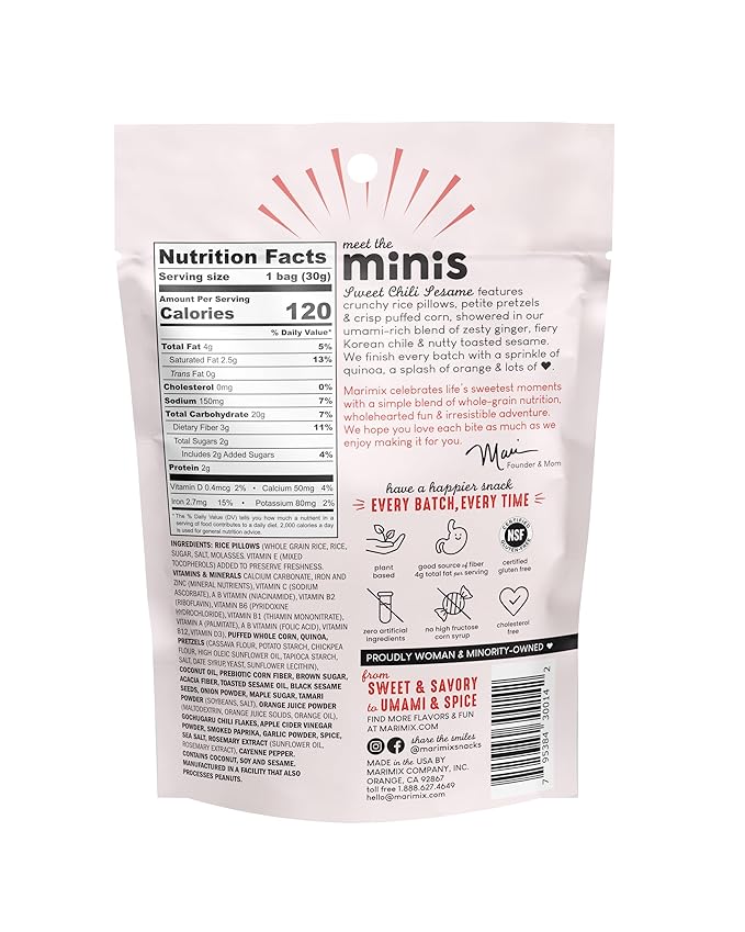 Marimix Snack Mix | Crunch Baked Sweet & Salty Savory Plant Based Naturally Gluten Free Whole Grain