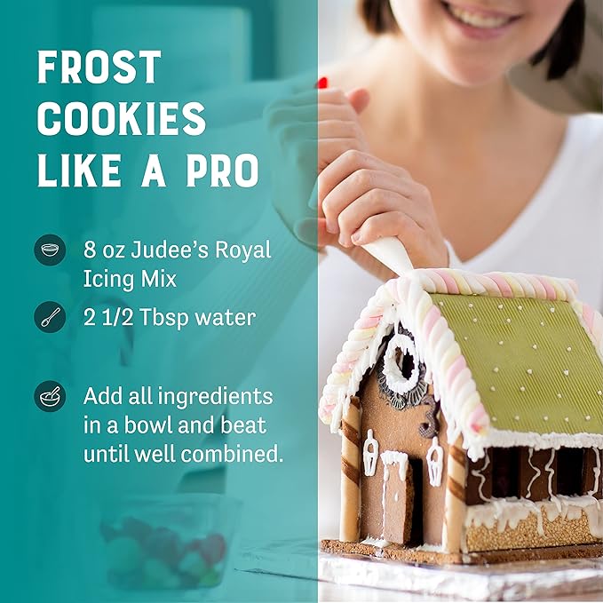 Judee's Royal Icing Mix 8 oz - Frost Cookies Like a Professional - Great for Decorating and Baking