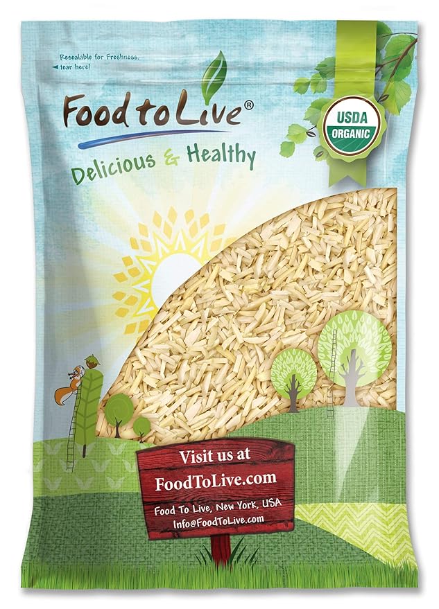 Food to Live Organic Blanched Slivered Almonds, 7 Pounds - Non-GMO, Raw, Unpasteurized, Unsalted