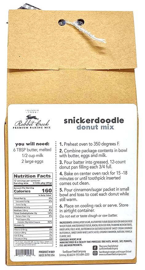 Rabbit Creek Snickerdoodle Donuts Mix ??With Dusting Sugar Included ??Baked Donuts, Not Fried