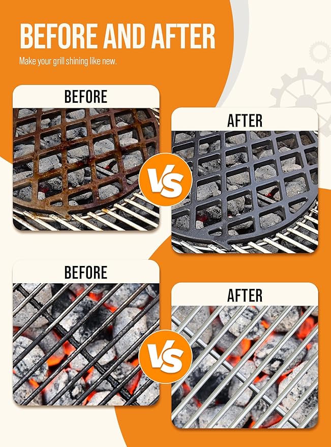 Grill Brush Bristle Free, Grill Cleaner Brush with 5 Replacement Heads, Ultra Safe Grill Brush for